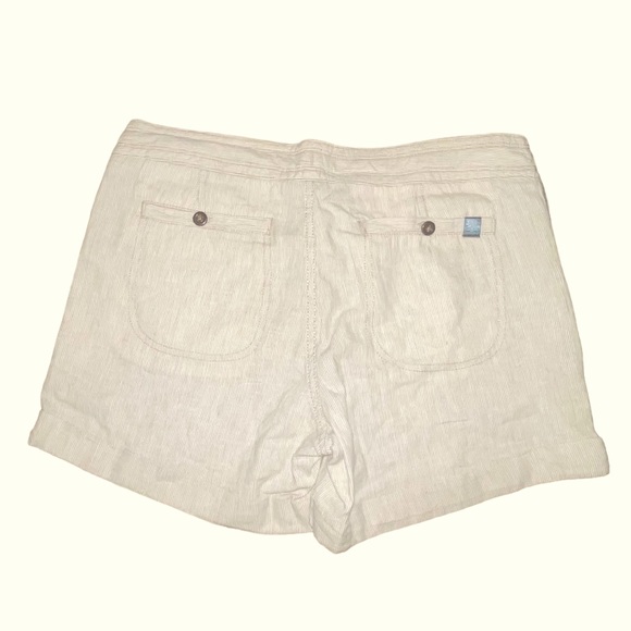 Women’s The North Face Linen Shorts Drawstring and Button Fly Striped Size 8 - Picture 2 of 10